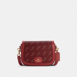 NWT Coach Saddle Bag with Horse and Carriage Dot Print